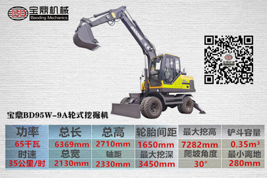 寶鼎95新款輪式挖掘機(jī)介紹篇