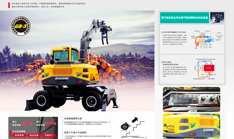 BD120寶鼎抓木機(jī)山地作業(yè)型號(hào)-BD120W-9S輪式抓木機(jī)